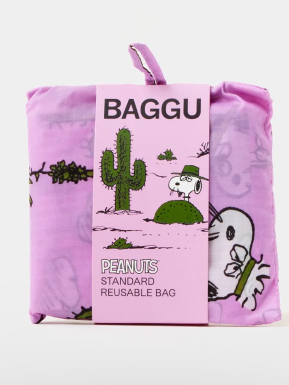 BAGGU Pink Peanuts Snoopy Cactus Reusable